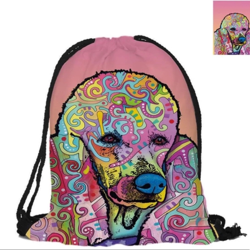 Poodle Drawstring Bag
